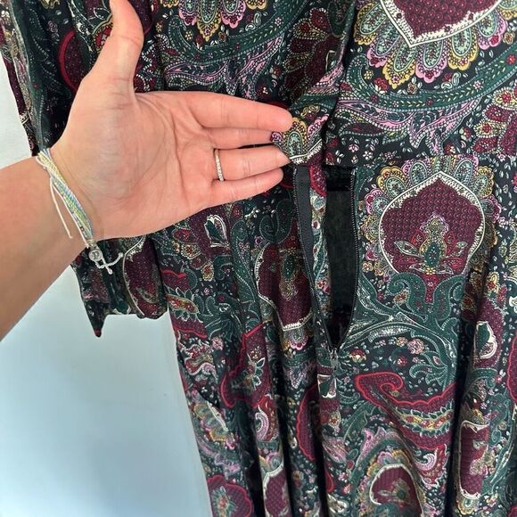 E.D Michaels Vintage Women’s Intricate Damask Dark Paisley Drop Waist Midi Dress - Picture 14 of 16